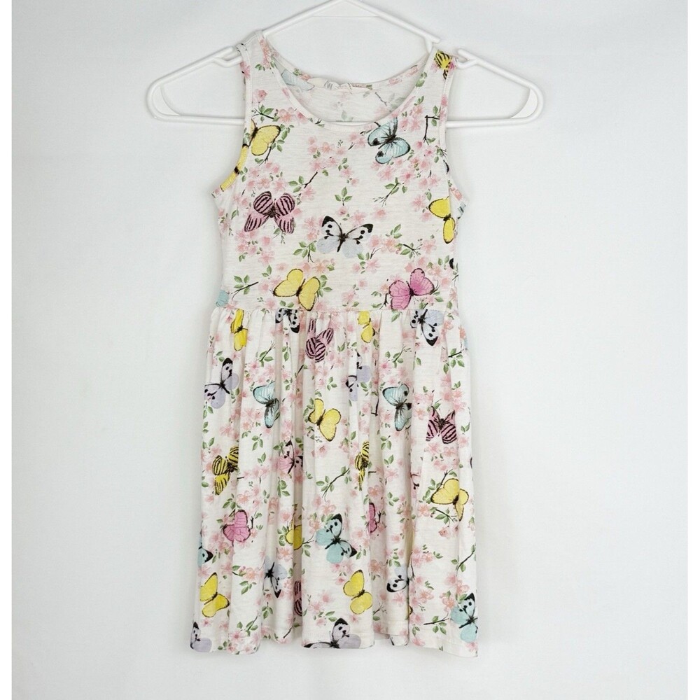 H&M Girls Sun Dress Size 6-8 Years Butterfly And Flowers